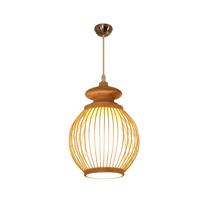 Modern Style Wood Whoven Light Bamboo Bamboo Single Restaurant Appeding Cendering Lighting