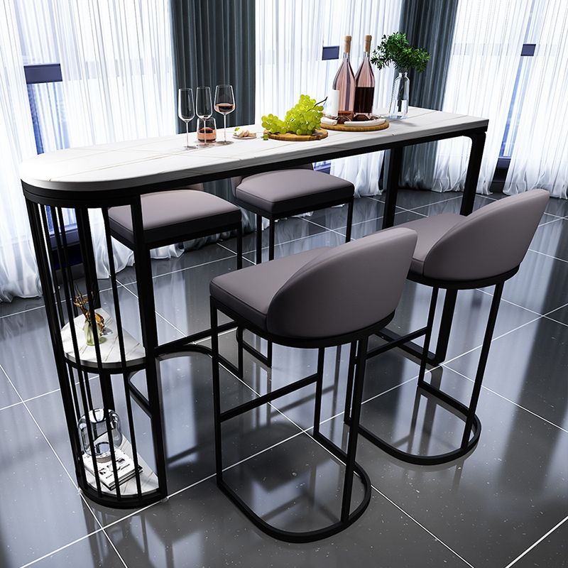 Événement moderne en noir et blanc et table de cocktail Table de rangement en marbre