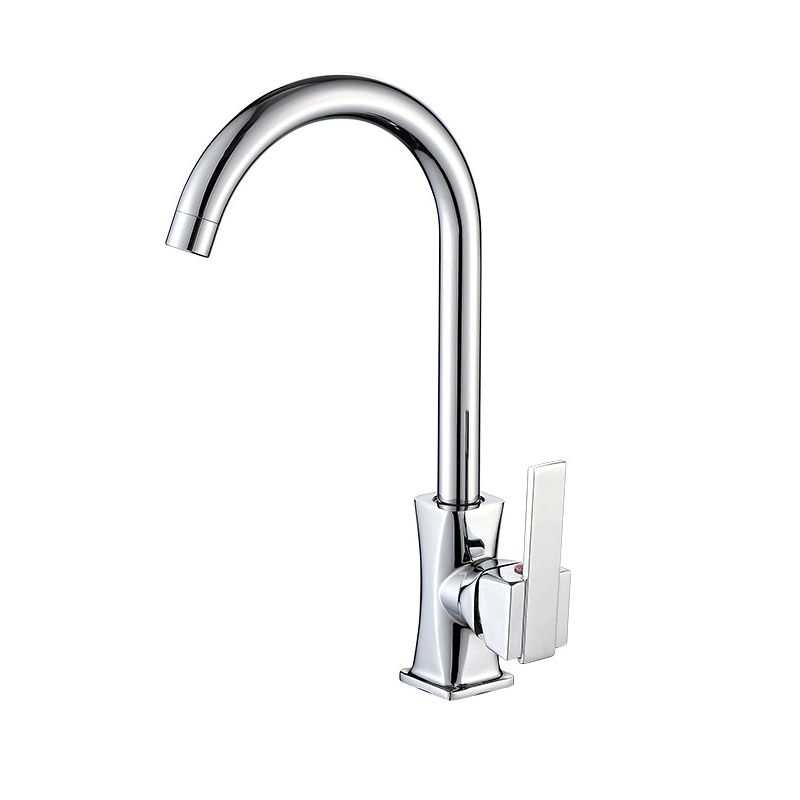 Contemporary One Handle Standard Kitchen Faucet High Arch Water Filler in Chrome