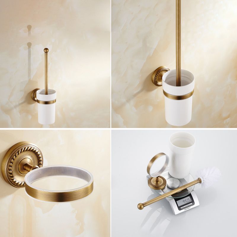 Traditional Bathroom Hardware Set Gold Metal Bathroom Accessory Kit