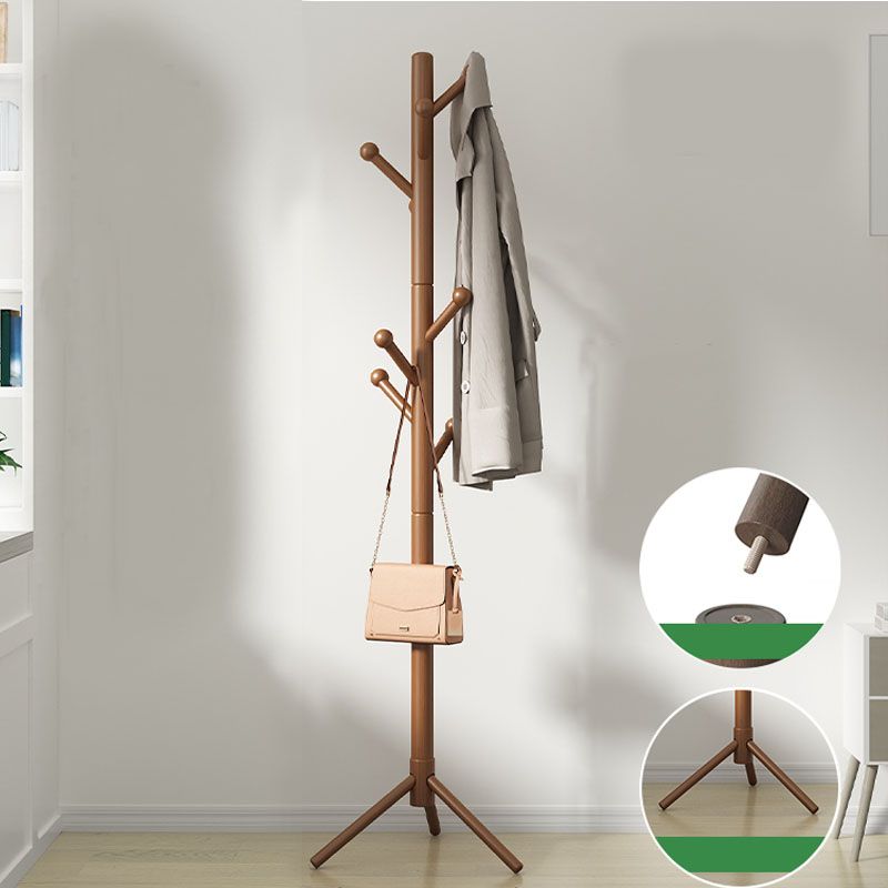 Modern Hall Tree Hanger Hooks Entryway Kit Beech Wood Coat Rack