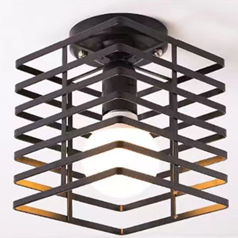 Nordic Style Ceiling Light Cuboid Shape Ceiling Lamp with Iron Shade for Bedroom