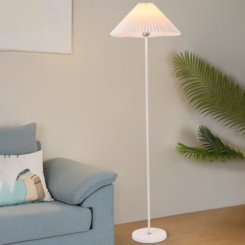 Conical Floor Light Nordic Style Fabric Floor Lamp for Living Room