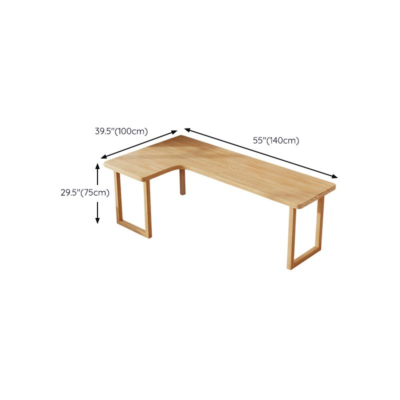 Modern Solid Wood Writing Desk Sled Base Natural Office Desk