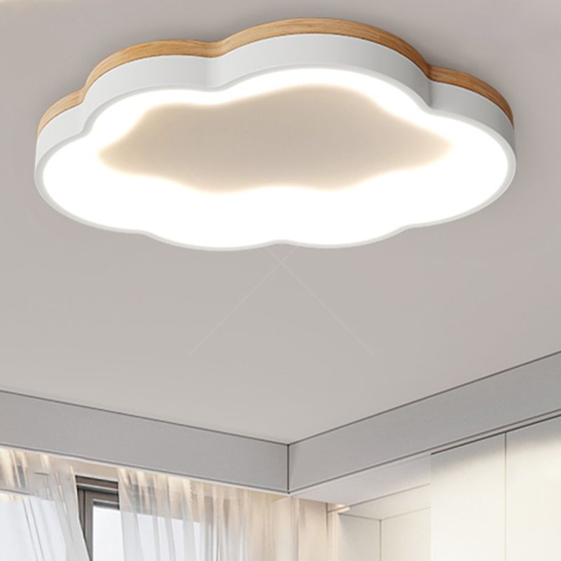 Macaron Style Ceiling Mount Light 1-Light Cloud Shape LED with Acrylic Shade for Bedroom