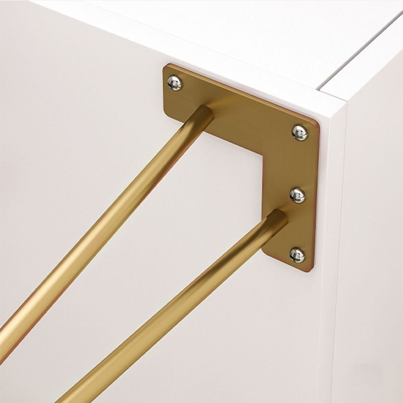 Modern Style Plate Countertop Metal Cabinet Leg White Nightstand