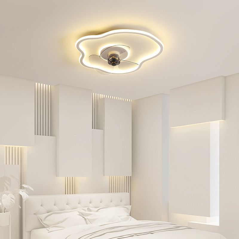 Modernism 2-Light Ceiling Fan Lamp LED Unique Acrylic Ceiling Fan Light in White / Black