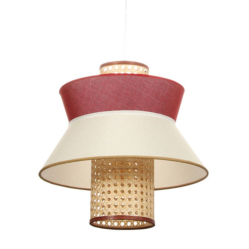 Lampada a sospensione a soffitto rosa a soffitto asiatico in stile singolo lampadina kit di luce sospesa per sala da pranzo