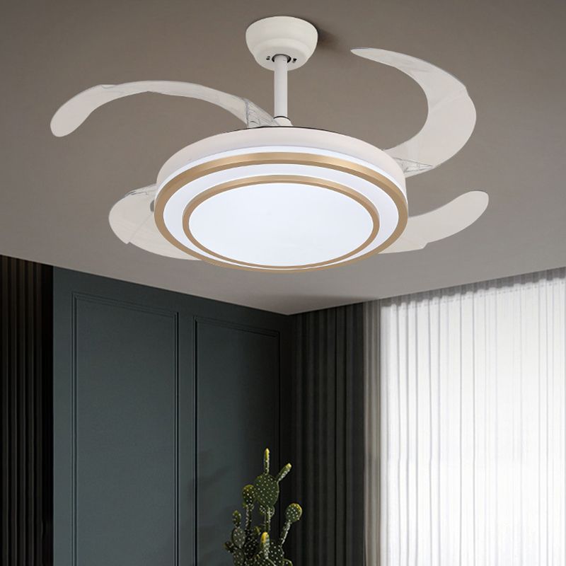 Modern LED Ceiling Fan Light Metal and Acrylic Fan Light Fixture