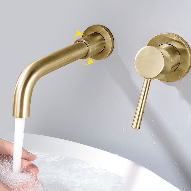 Contemporary Wall Mounted One Handle Kitchen Faucet Low Arch Water Filler