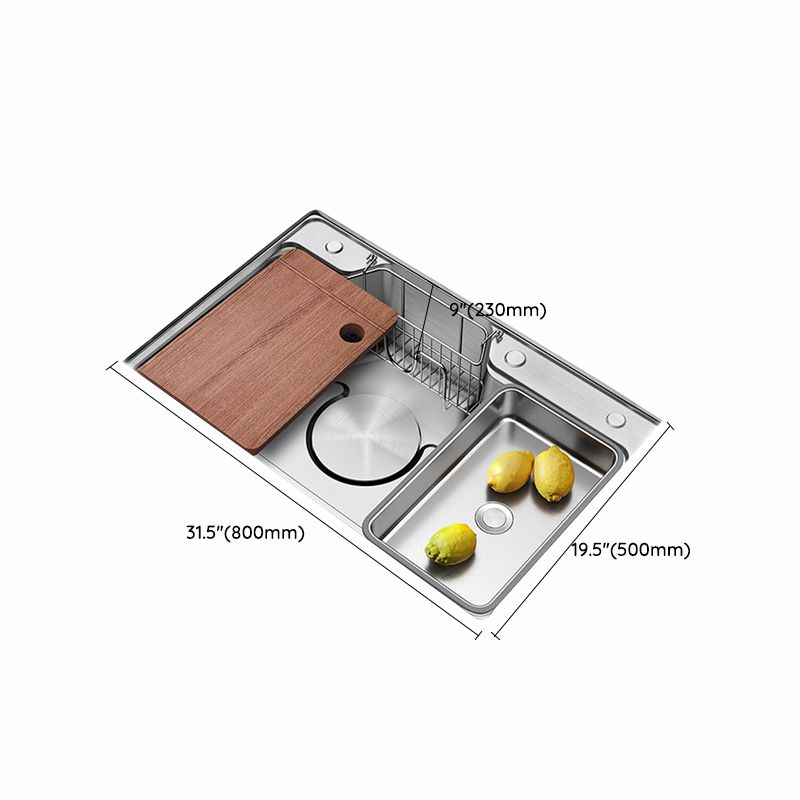 Contemporary Style Kitchen Sink Rectangle Shape Kitchen Sink with Single Bowl