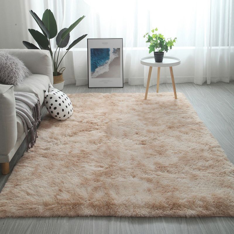 Simple Shag Living Room Rug Stylish Tie-dyed Area Carpet Polyester Anti-Slip Backing Indoor Carpet