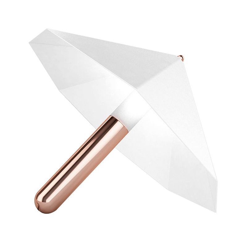 Metallic Umbrella Small Desk Lamp Cartoon 1 Light Table Light in White for Study Room