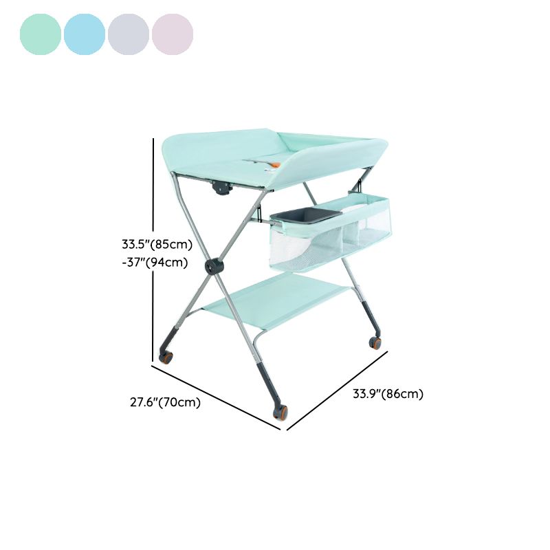 Modern Style Baby Changing Table Portable with Wheels , 37 Inch High