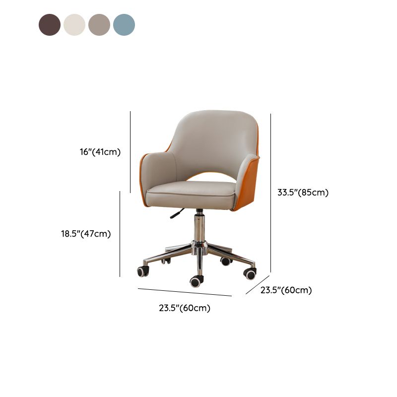 Armless Desk Chair Contemporary Office Chair with Wheels for Office