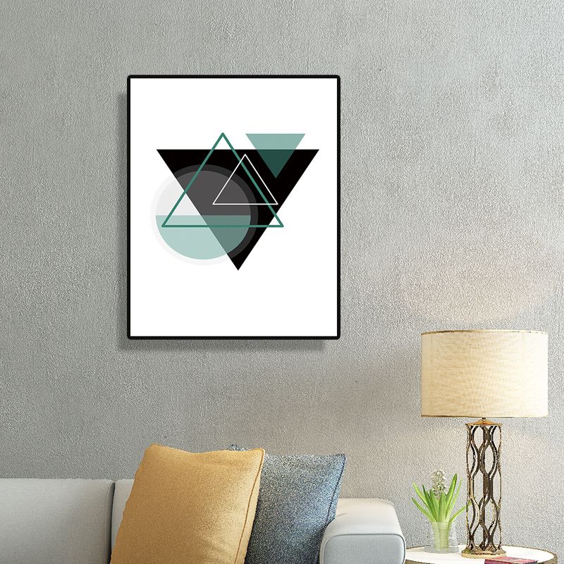 Canvas Decorative Painting Scandinavian Geometry Wall Decor in Black, Multiple Sizes