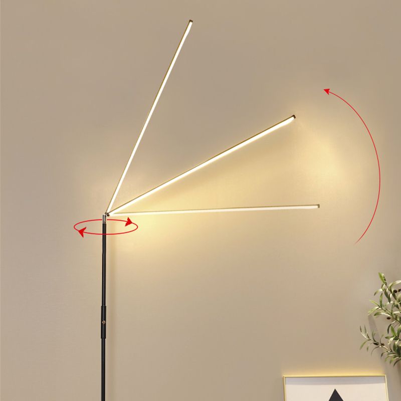 Nordic Linear Floor Lamp Metal 59" High LED Floor Light for Living Room