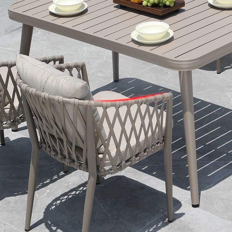 Contemporary Aluminum Dining Chair Open Back Outdoors Dining Chairs