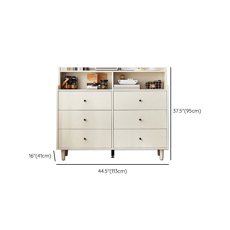 Modern White Cabinet Soft Close Drawers Wood Accent Chests with Drawer