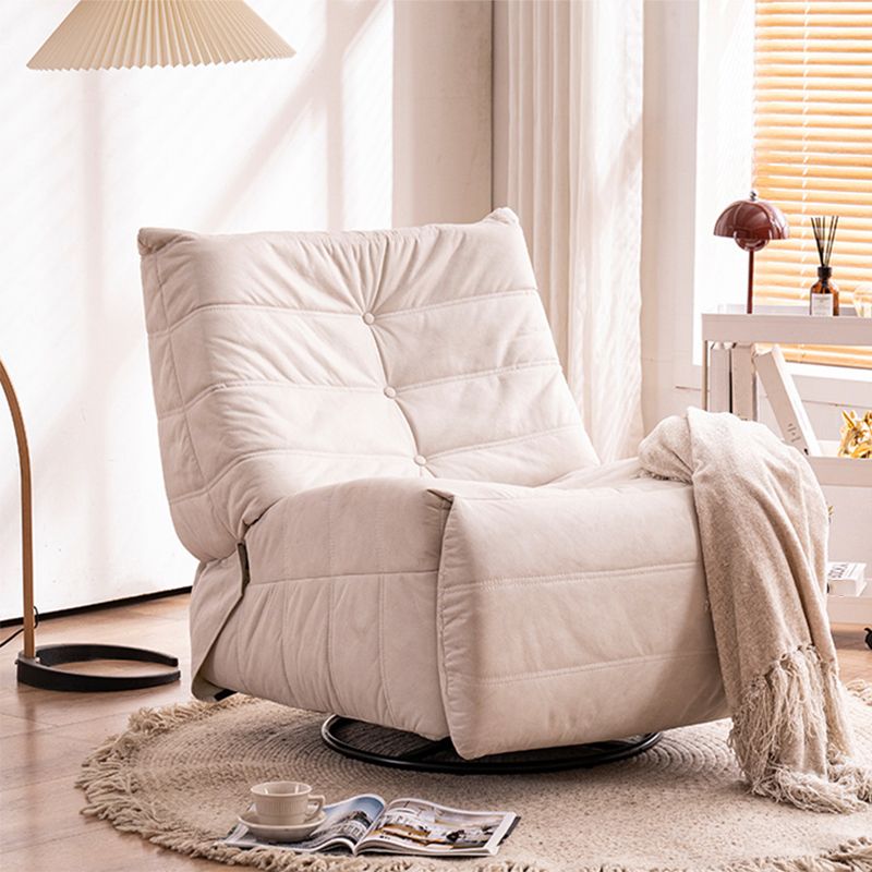 Contemporary Recliner Chair Solid Color Indoor Swivel Rocker Tufted Back