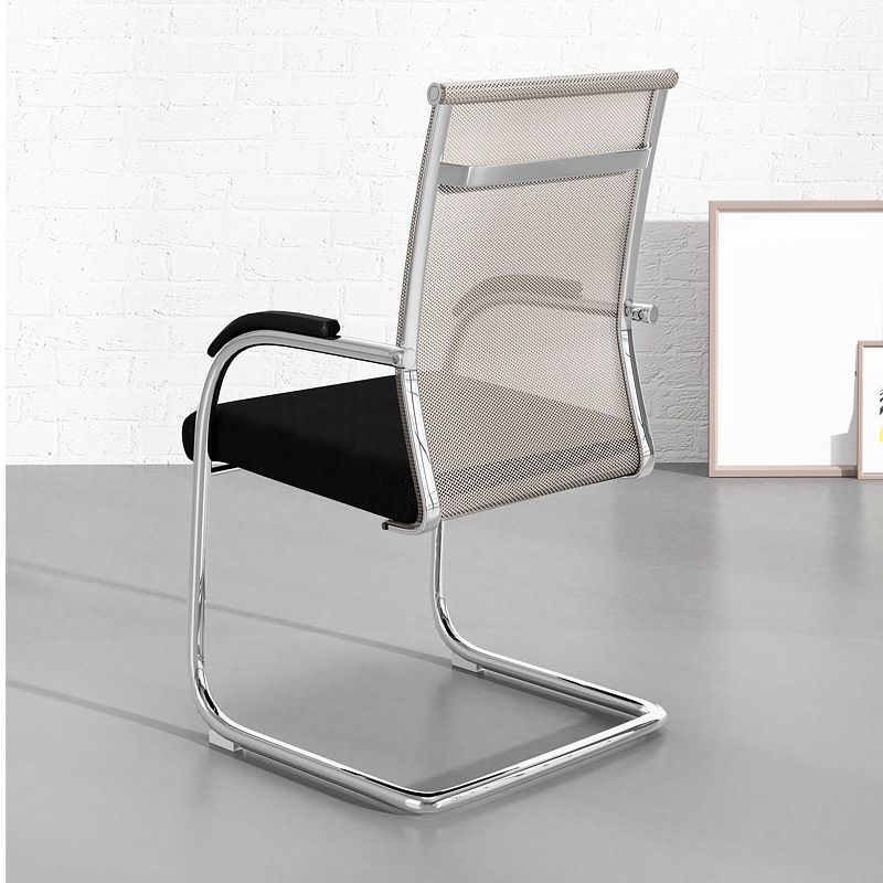 Modern Office Chair No Wheels Fixed Arms No Distressing Desk Chair