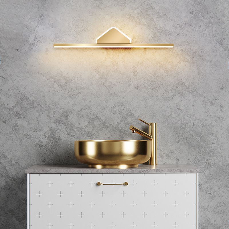 Minimalism LED Mirror Lamp Metal Vanity Light Fixtures in Gold for Bathroom