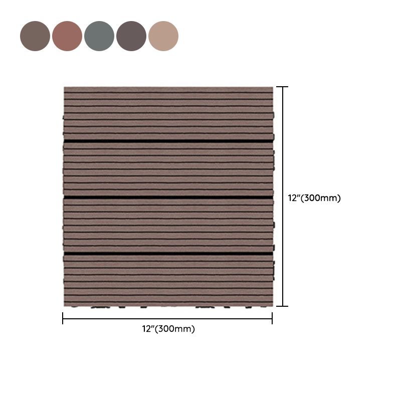 Wire Brushed Wood Floor Tile Click Lock Engineered Wood for Patio Garden