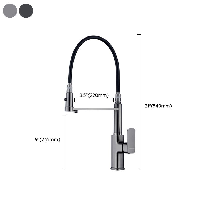 Swivel Spout Kitchen Sink Faucet High Arc with Pull Down Sprayer