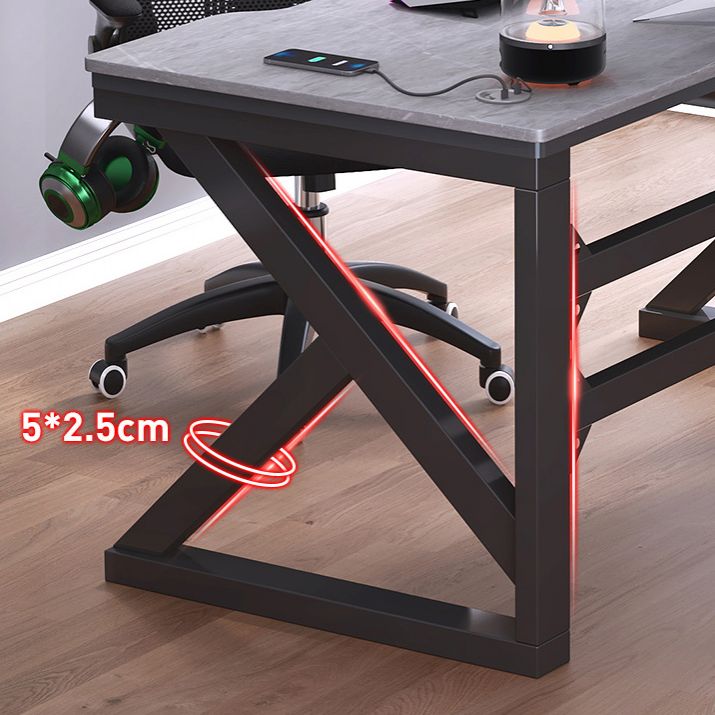 Industrial Stone Office Desk 23.62-inch Wide Sled Base Writing Desk