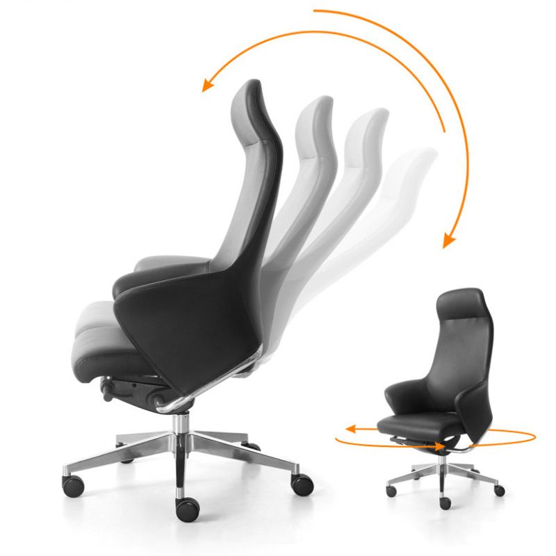 High-back Managers Chair Tilt Mechanism Office Chair with Swivel Casters