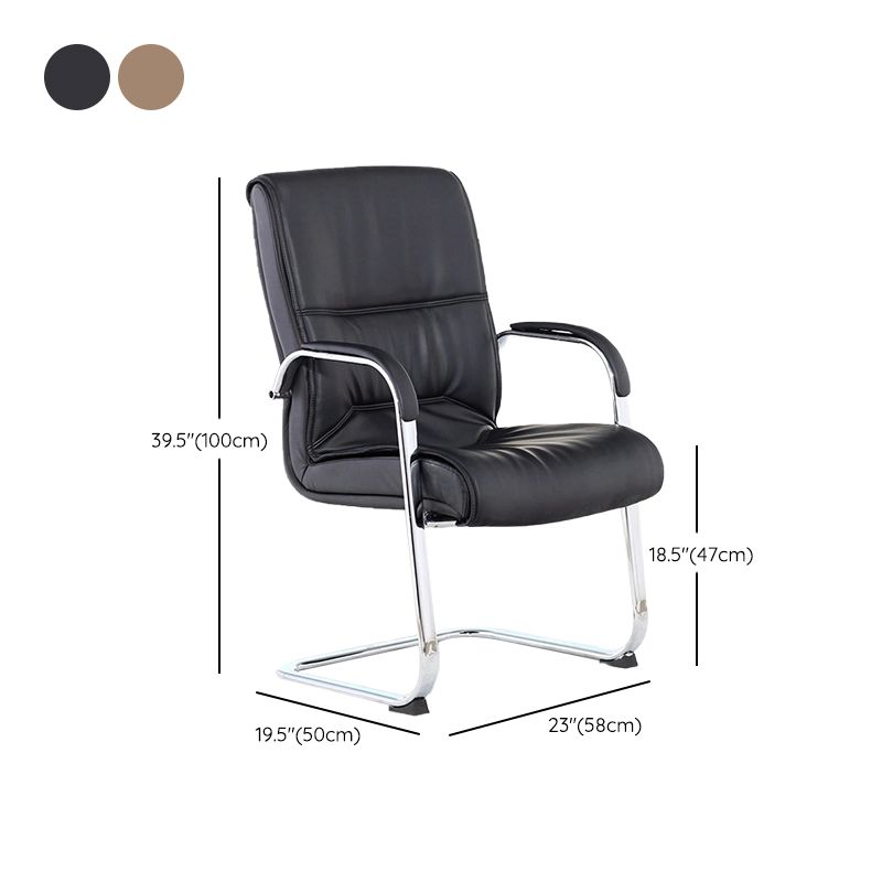 Arms Included Contemporary Desk Chair High Back Faux Leather Chair