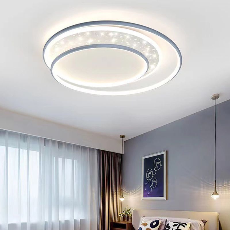 Ring Flush Light Fixtures Modern Style Metal 1 Light Flush Mount Lighting