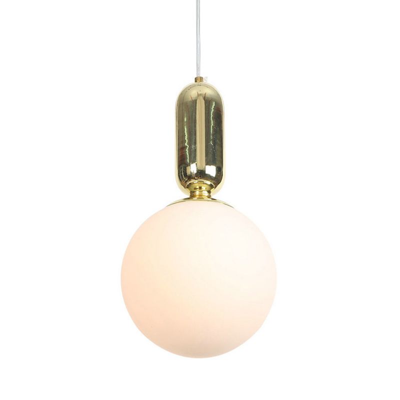 Milky White Glass Globe Hanging Light Single Bulb Modern Simplicity Style Pendant Lamp for Bedroom