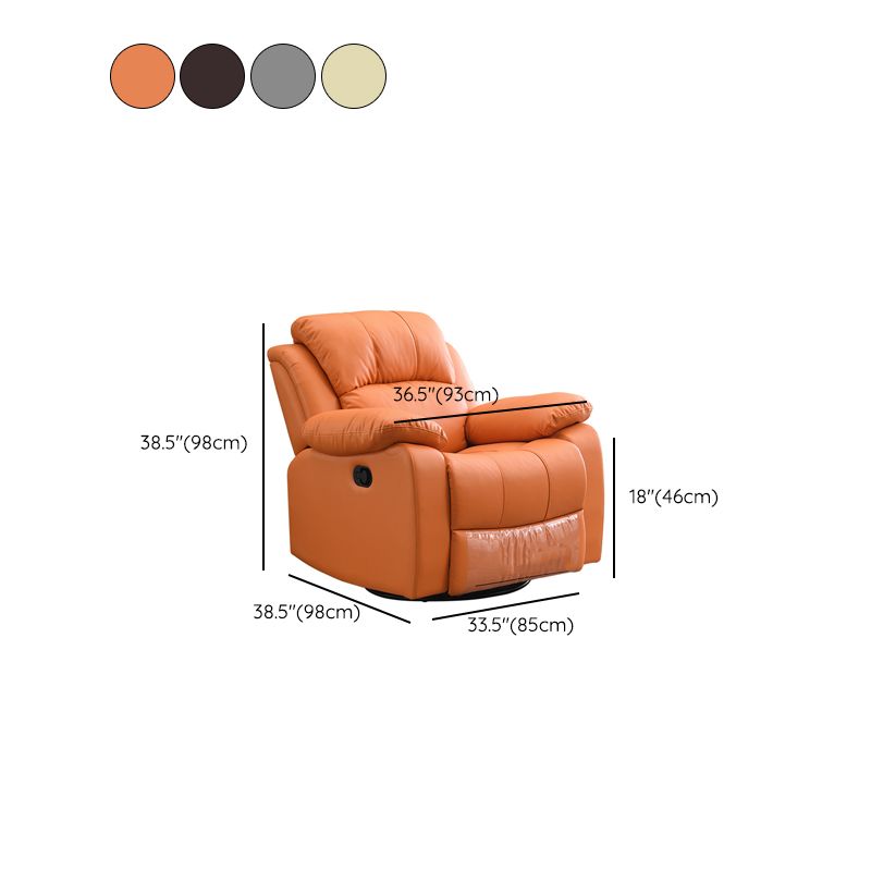 Traditional Leather Standard Recliner Solid Color Metal Frame Recliner Chair