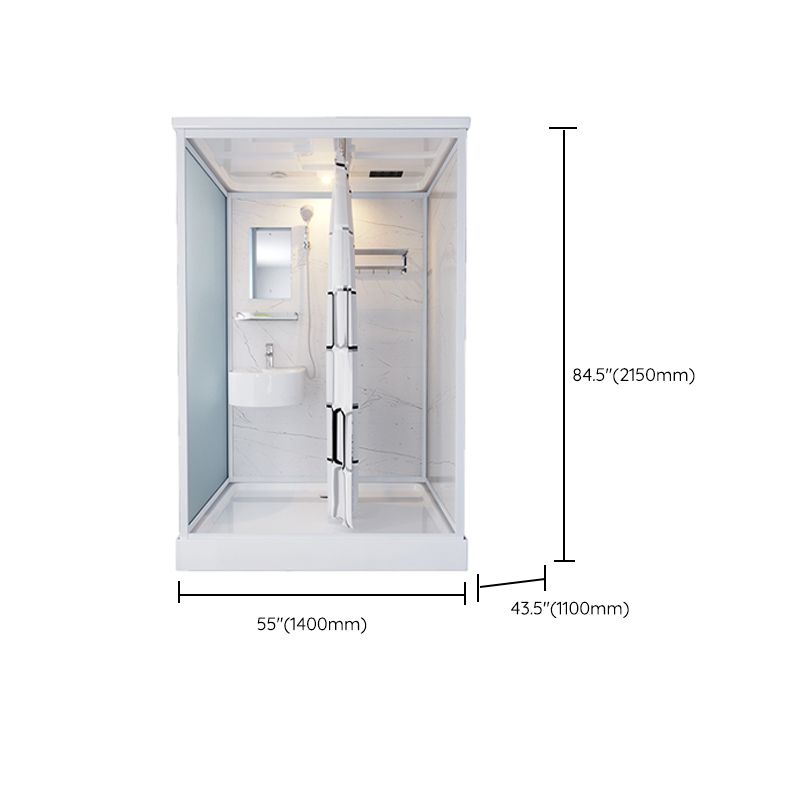 Rectangle Tempered Glass Shower Stall Clear Framed Shower Enclosure