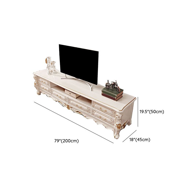 Open Storage TV Media Stand Glam TV Media Console with 6 Drawers