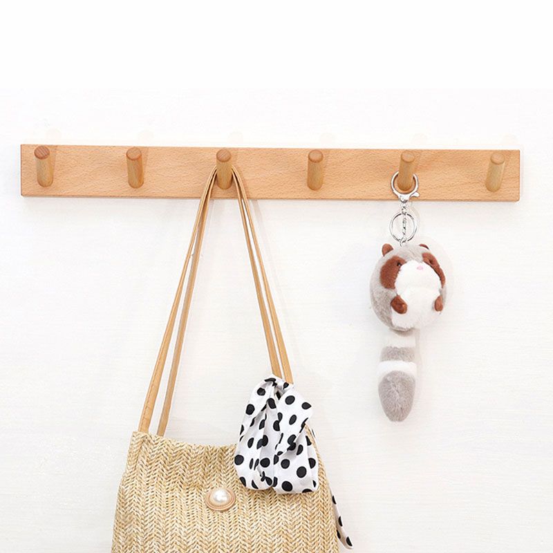 Modern Entryway Kit Wood Wall-Mounted with Hooks Coat Hanger