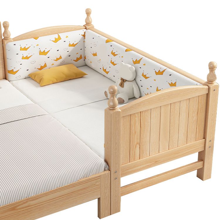 Solid Wood Kids Bed Gender Neutral Scandinavian No Theme Toddler Bed with Guardrail