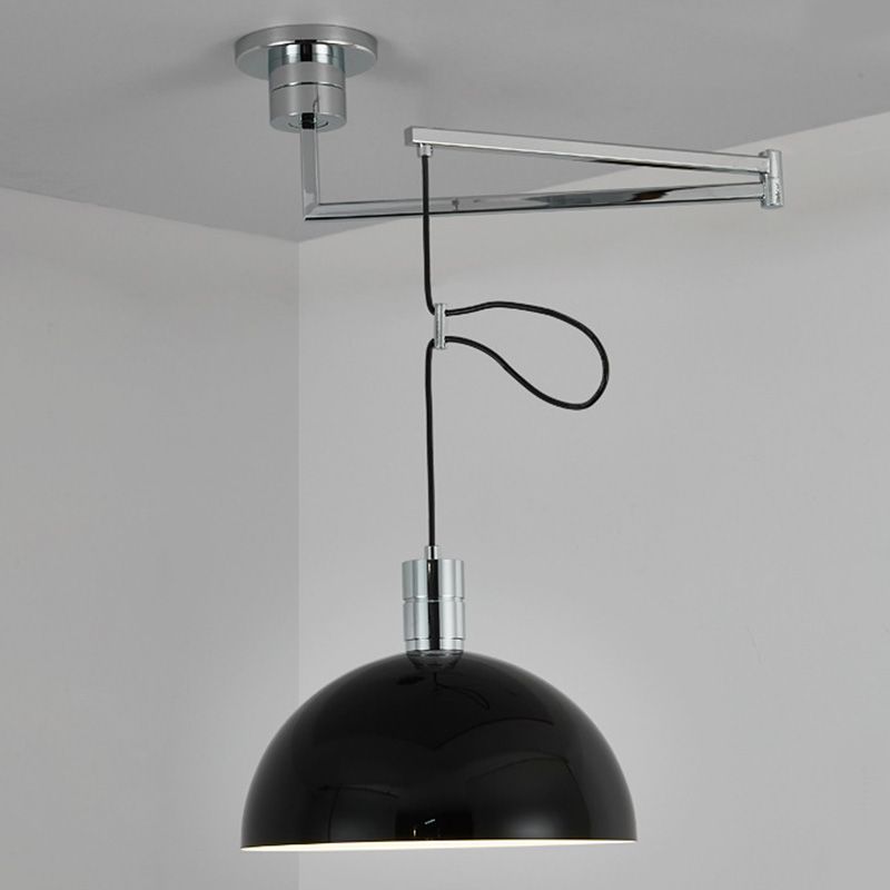 Warehouse Style Bowl Shade Pendant Lamp 1 Head Metal Hanging Light with Movable Design