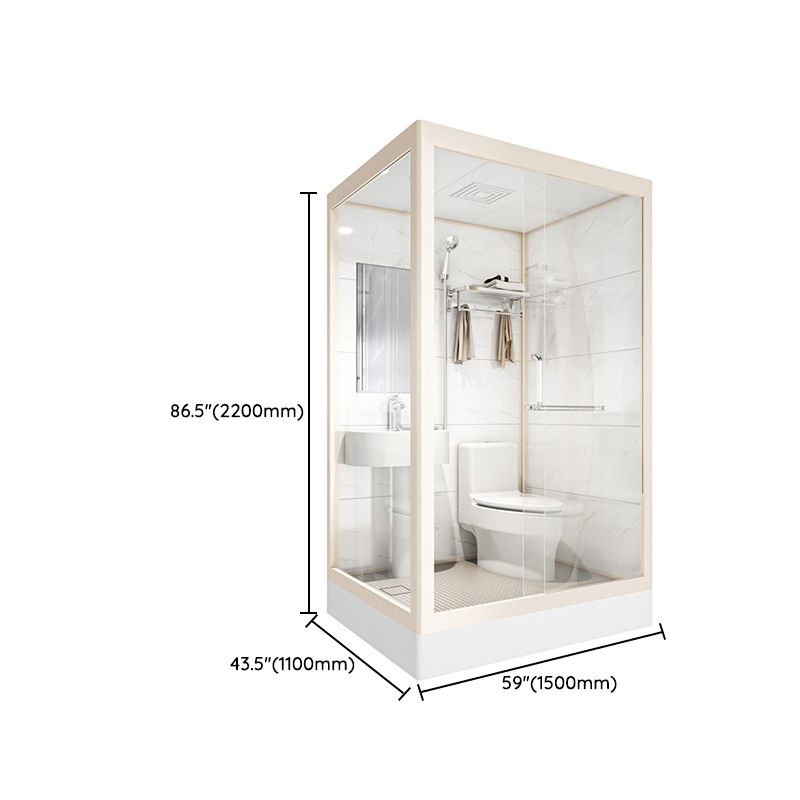 Clear and Frosted Shower Enclosure Easy Clean Glass Shower Kit