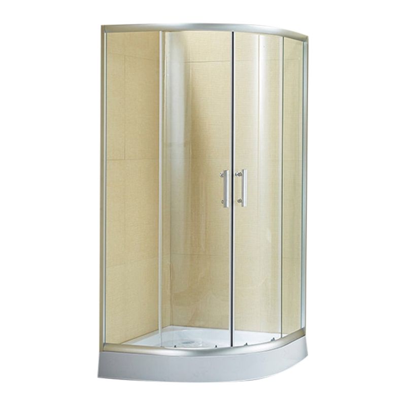 Double Sliding Shower Kit Rounded Shower Kit with Fixed Panel