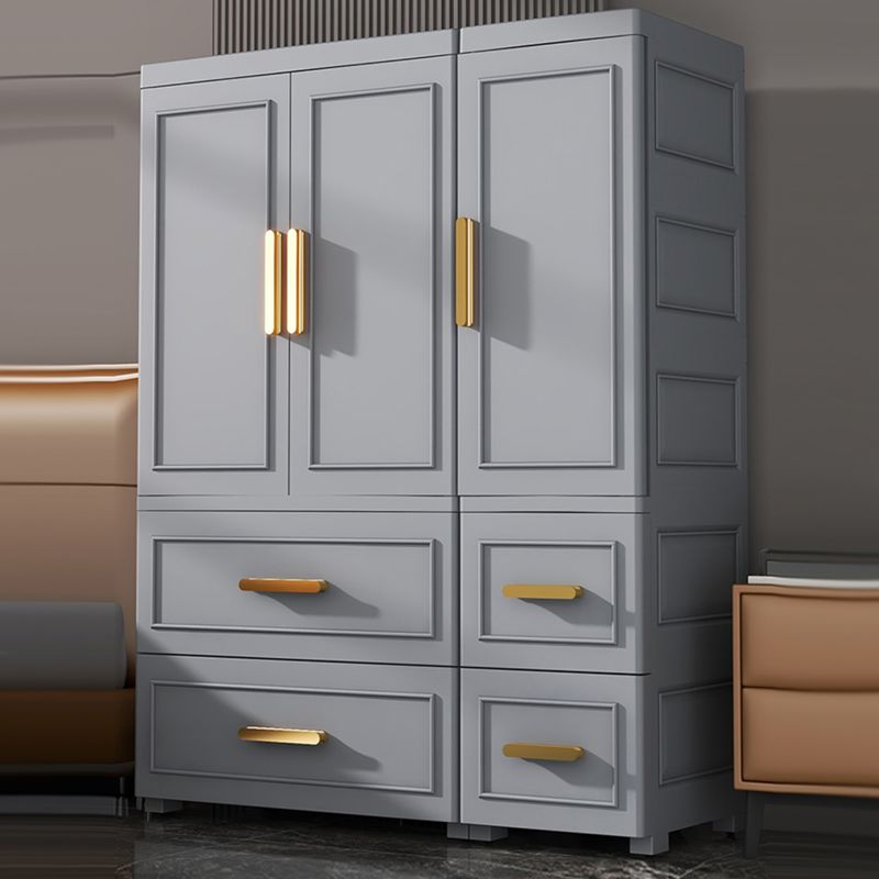 Contemporary Style Plastic Armoire Cabinet Bedroom Youth Armoire