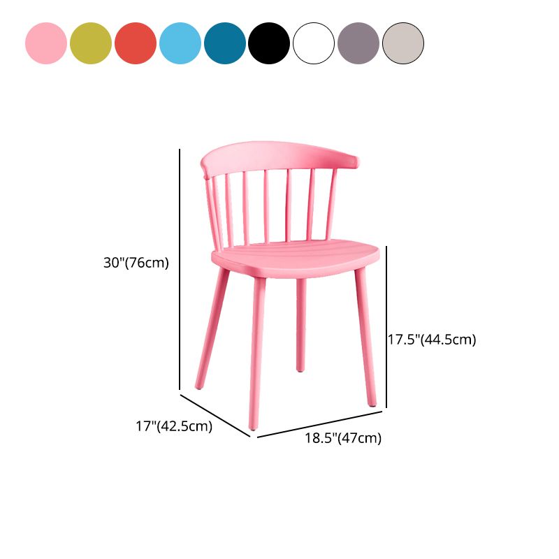 Plastic Scandinavian Armless Chair Windsor Back Indoor-Outdoor Chair