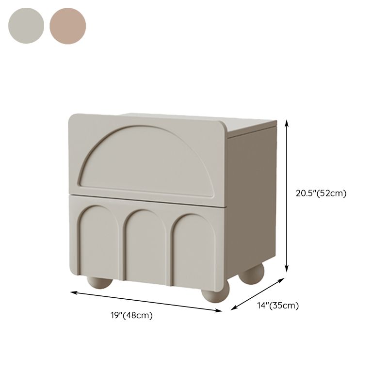 Solid Wood Bedside Table for Nursery Neutral Kids Bedside Table with Drawers