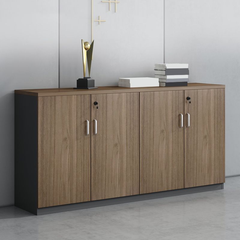 Walnut File Cabinet Storage Shelves Lateral File Cabinet with Locking Drawers