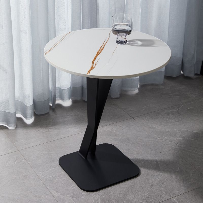 Marble Top End Table Mental Pedestal Sofa Side End Table for Living Room