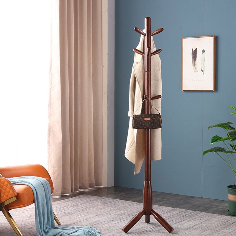 Modern Coat Rack Free Standing Solid Wood Coat Rack with Hooks Coat Hanger