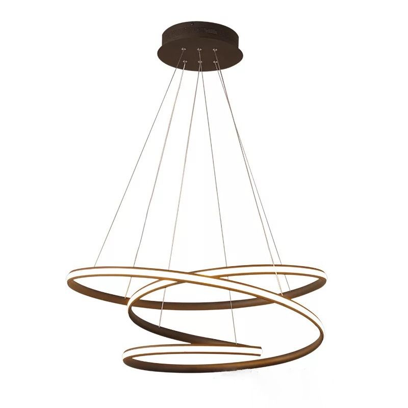 Twisted Ceiling Pendant Light Contemporary Style LED Metal Hanging Chandelier