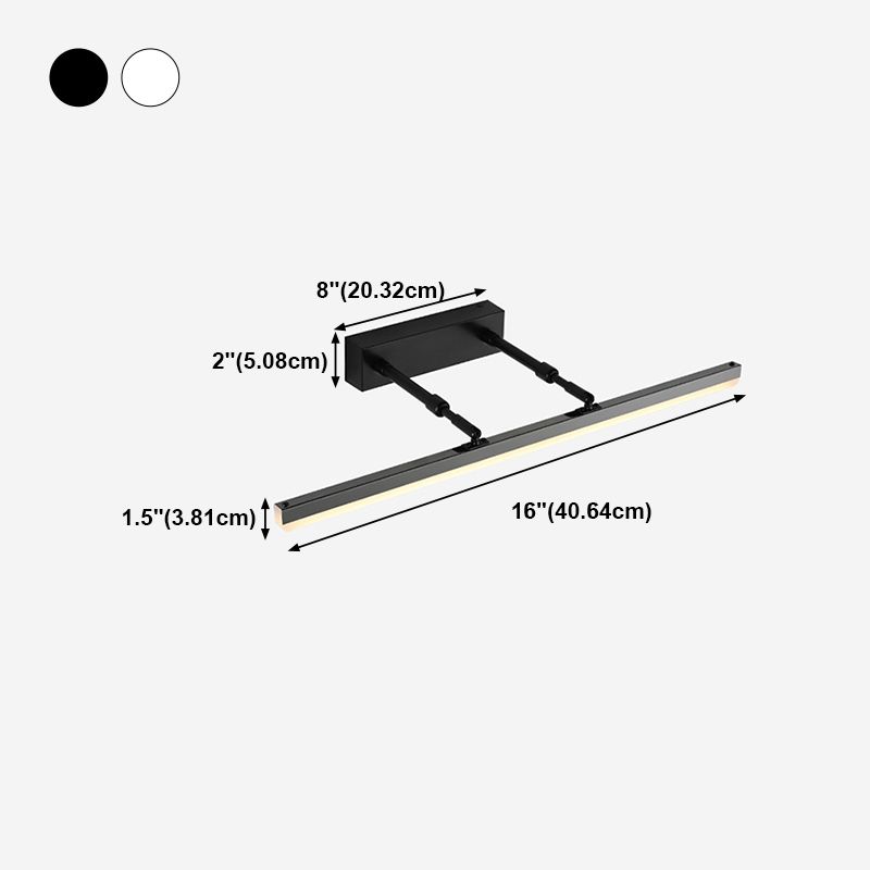 1 accesorios de iluminación de tocador de tubo de luz luces de espejo de metal de estilo moderno