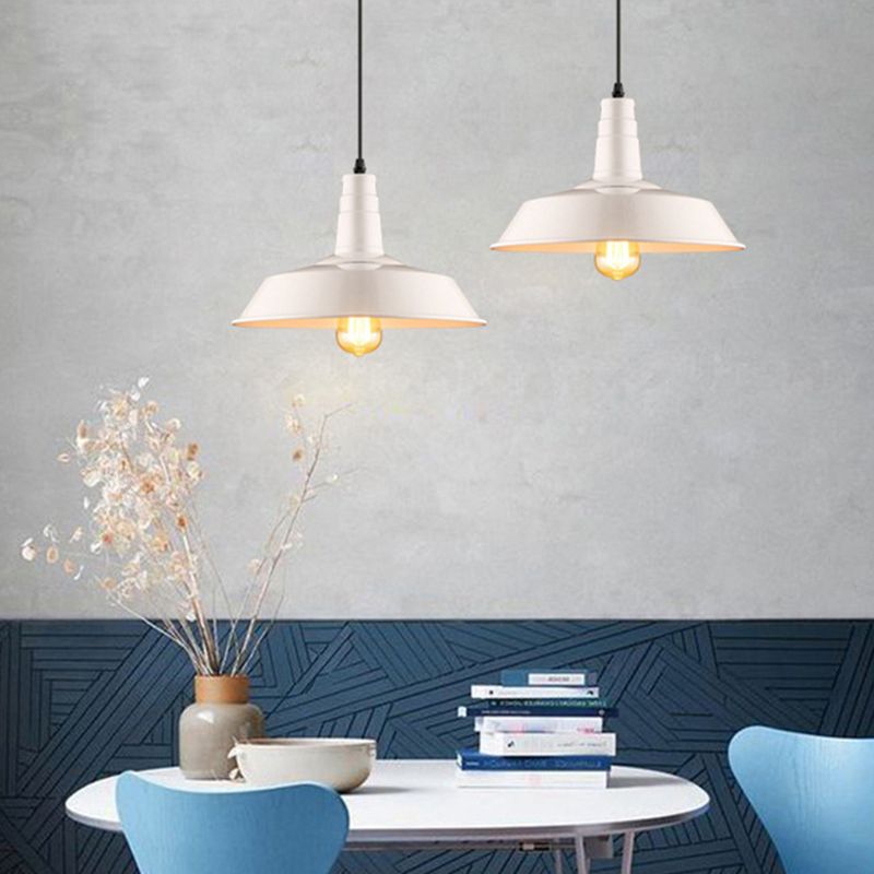 1 Light Barn Ceiling Pendant Macaroon Style Metal Hanging Light for Restaurant